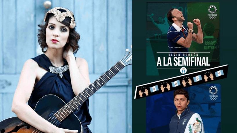 Gaby Moreno festeja la victoria de Kevin Cordón y Luis Carlos Martínez