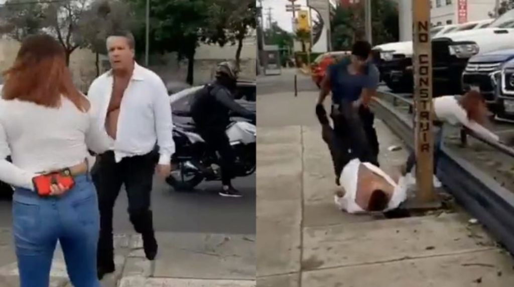 Alfredo Adame pelea a golpes con una pareja en la calle