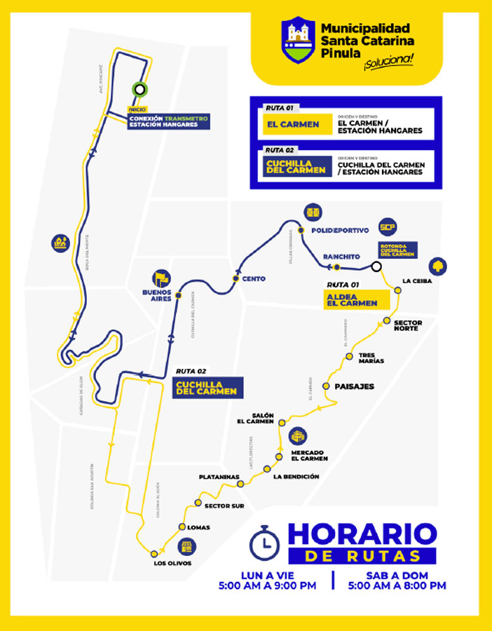 Mapa del recorrido del TransPinula