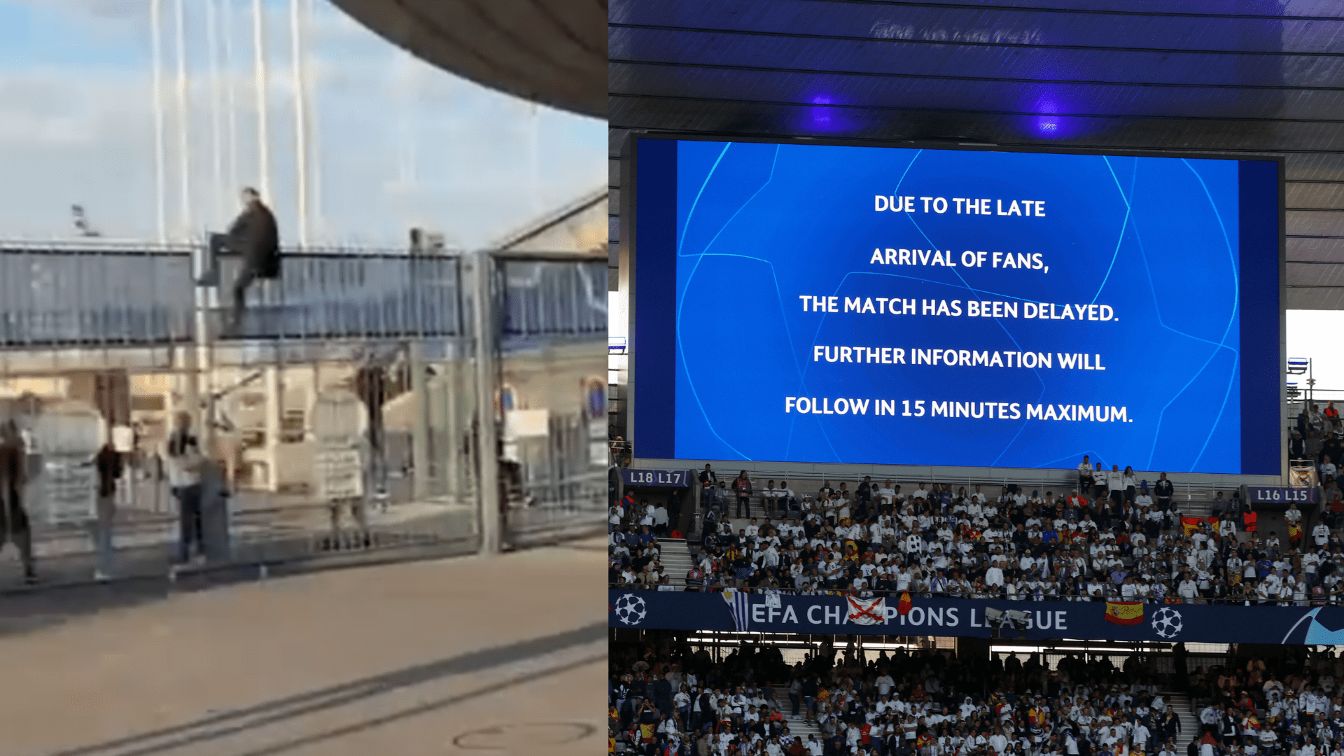 VIDEO. Ingreso ilegal de aficionados al Stade de France retrasa la final de Champions