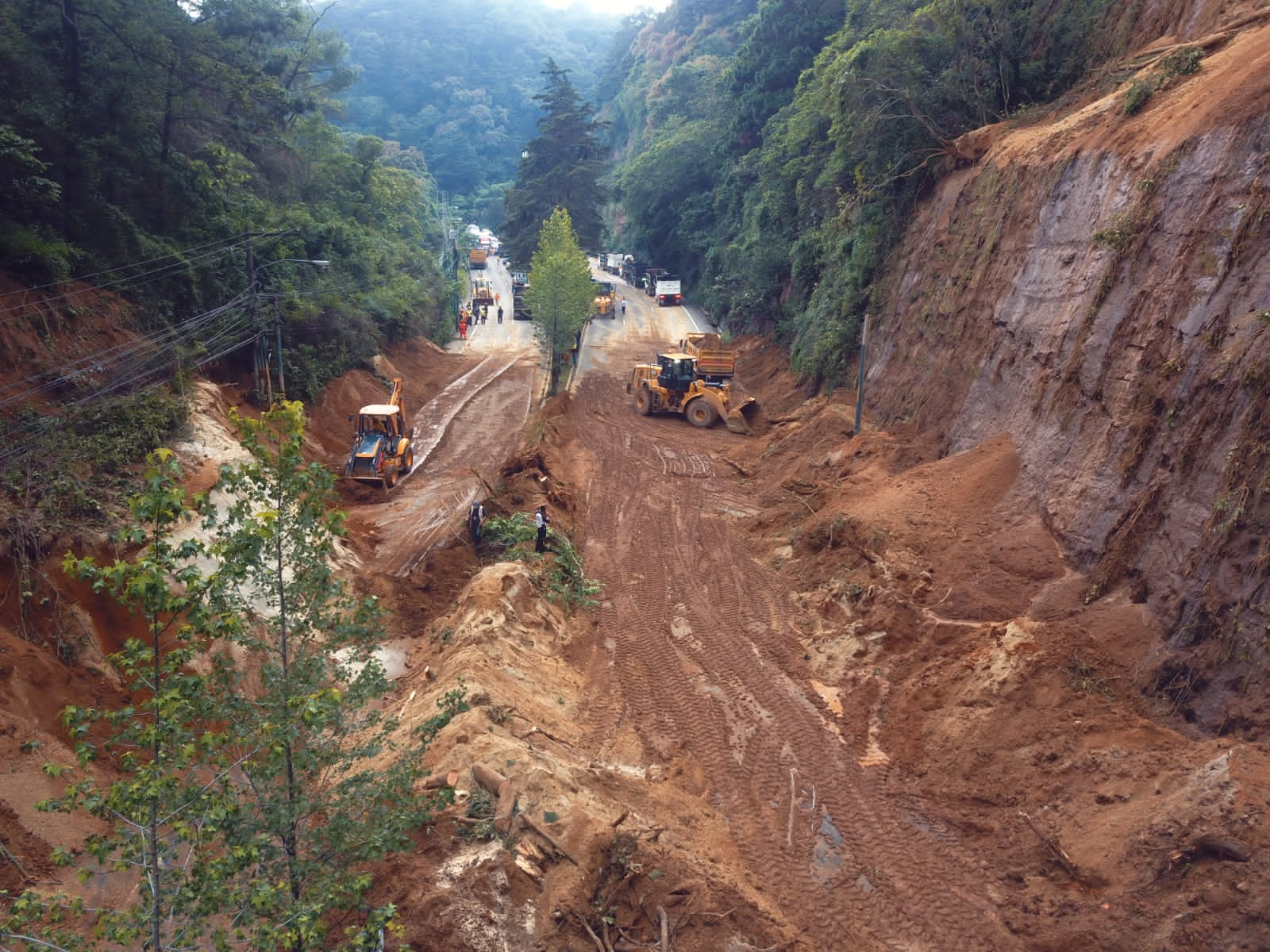 Entidades trabajan con intensidad tras deslizamiento de tierra en la Interamericana