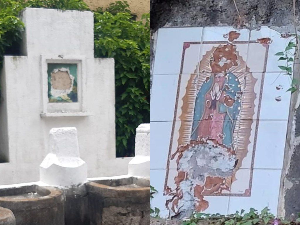 Vandalizan mural de San José y la imagen de la Virgen del Cerrito del Carmen