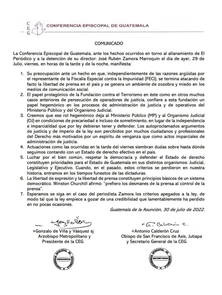 Comunicado de la CEG.