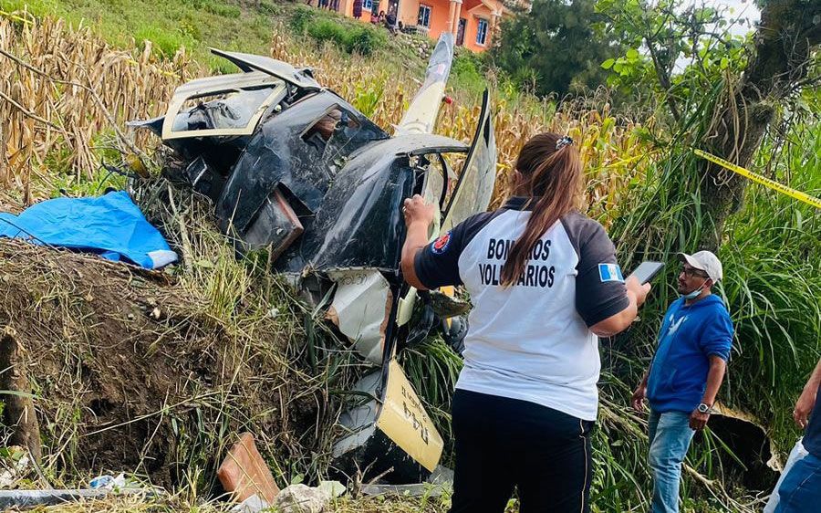 Helicóptero se desploma en Joyabaj, Quiché