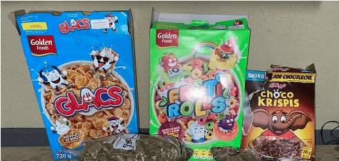 Dos capturados por lo que transportaban en cajas de cereales