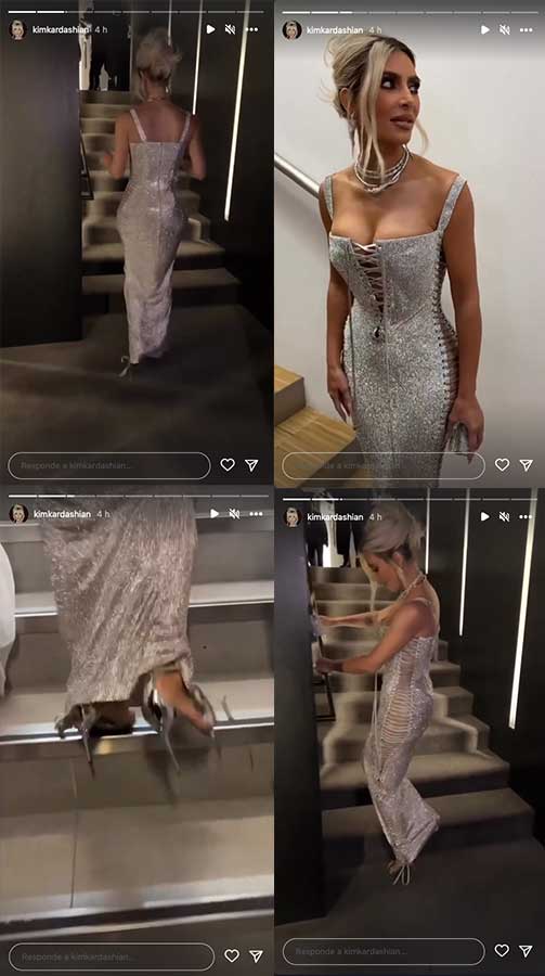 kim kardashian caminar vestido