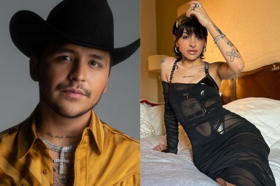 Christian Nodal presume icónicos tatuajes y a su novia “con poca ropa”