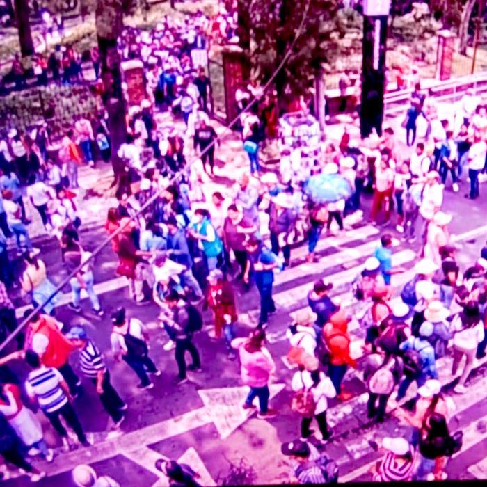 Magisterio protesta en el Centro Histórico