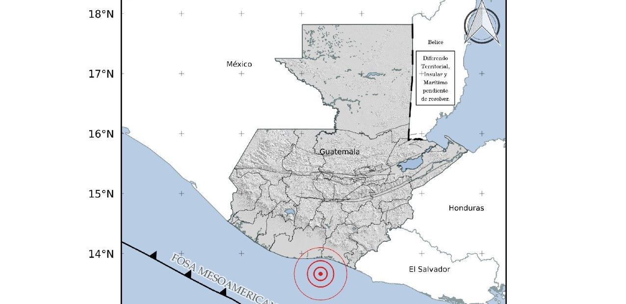 Temblor sensible en Guatemala