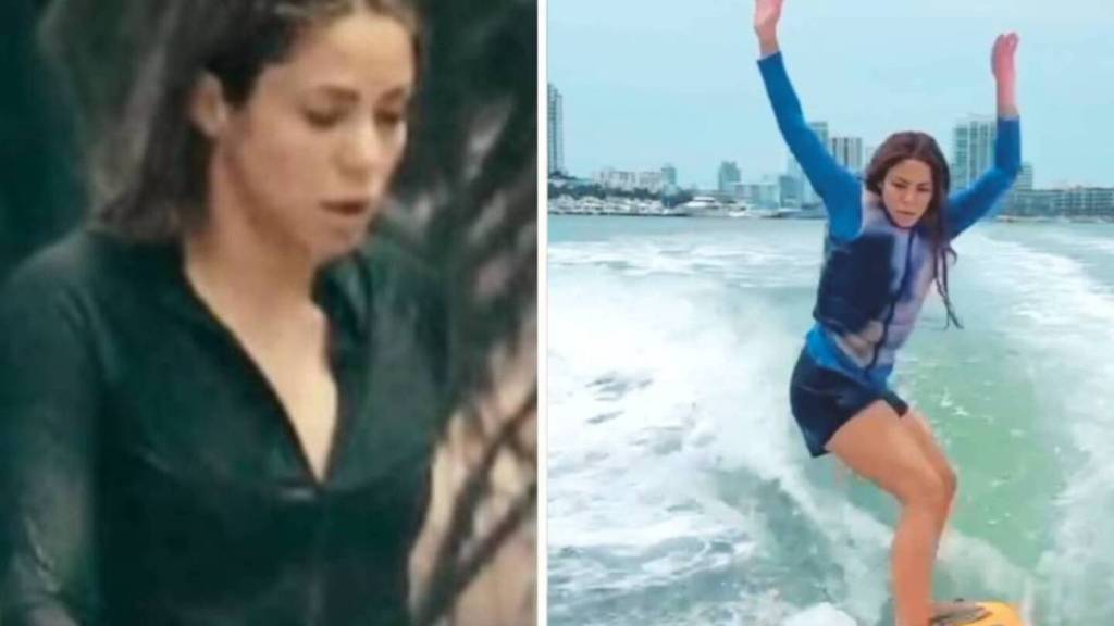 VIDEO. Shakira sufre fuerte caída al tomar clases de Surf