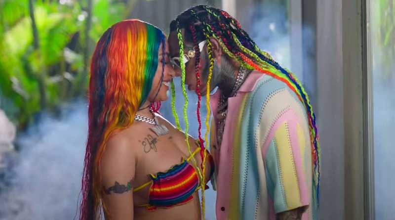 Yailin La Más Viral deja ver su ropa interior sentada encima de Tekashi