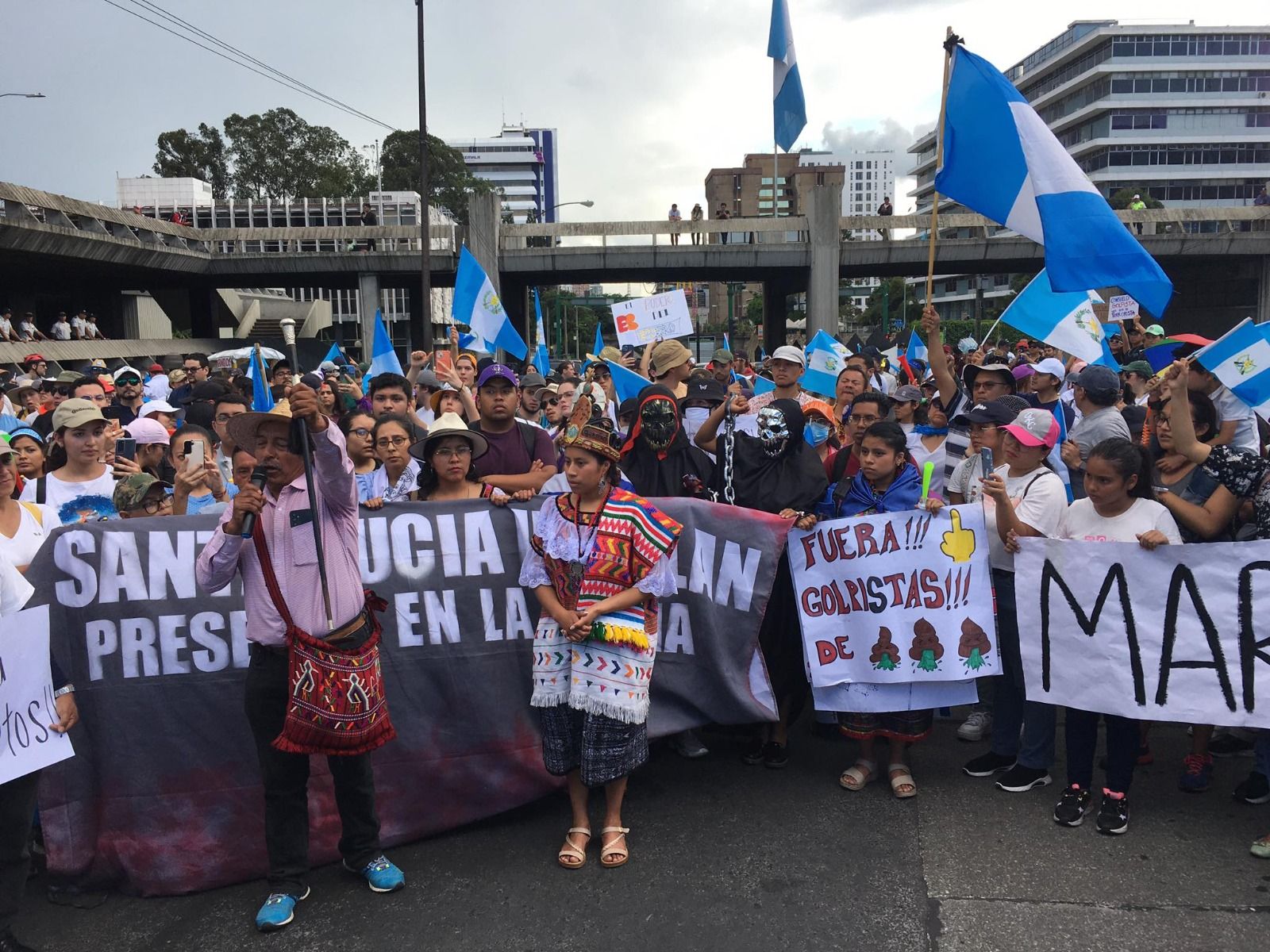 Imágenes del paro nacional en la Ciudad de Guatemala