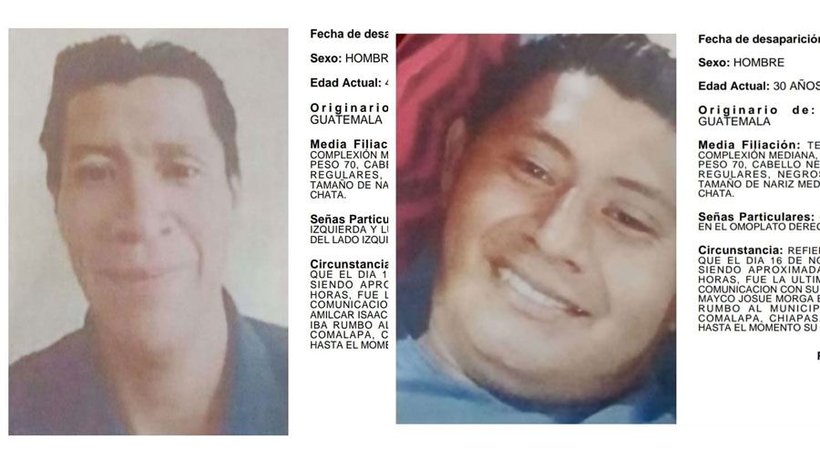 Comerciantes guatemaltecos permanecen desaparecidos en Chiapas