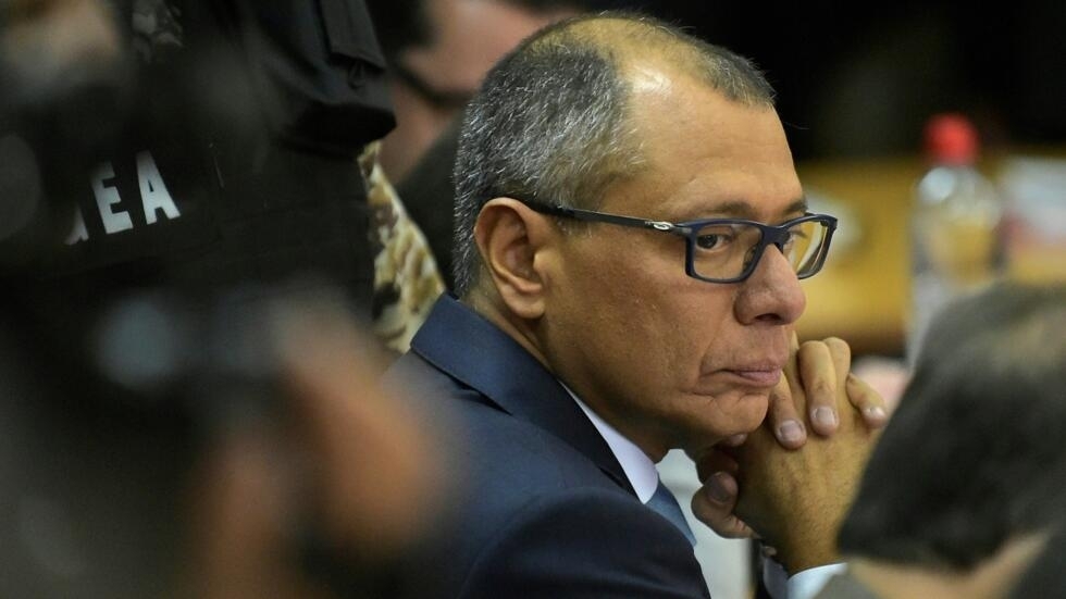 El exvicepresidente de Ecuador, Jorge Glas, durante una sesión del juicio por corrupción vinculada a la trama Odebrecht en Quito, Ecuador, el 24 de noviembre de 2017.