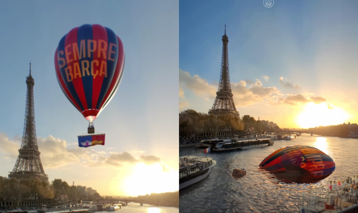 PSG responde al Barça por la imagen del globo aerostático en la Torre Eiffel