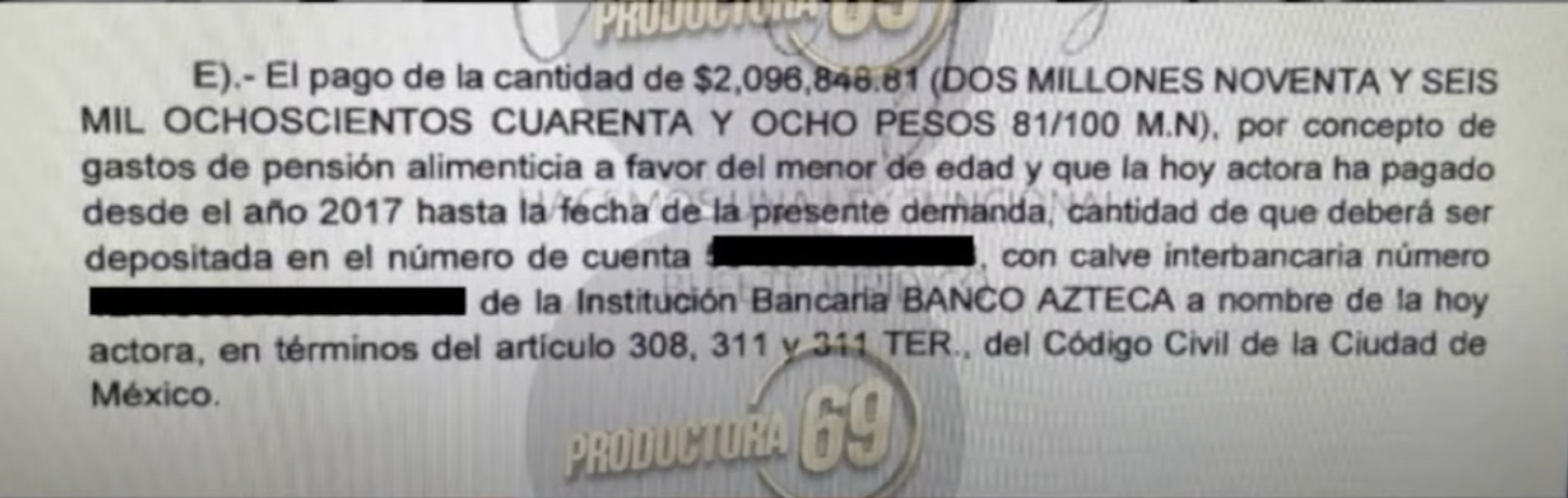 Demanda pensión alimenticia Matías Novoa