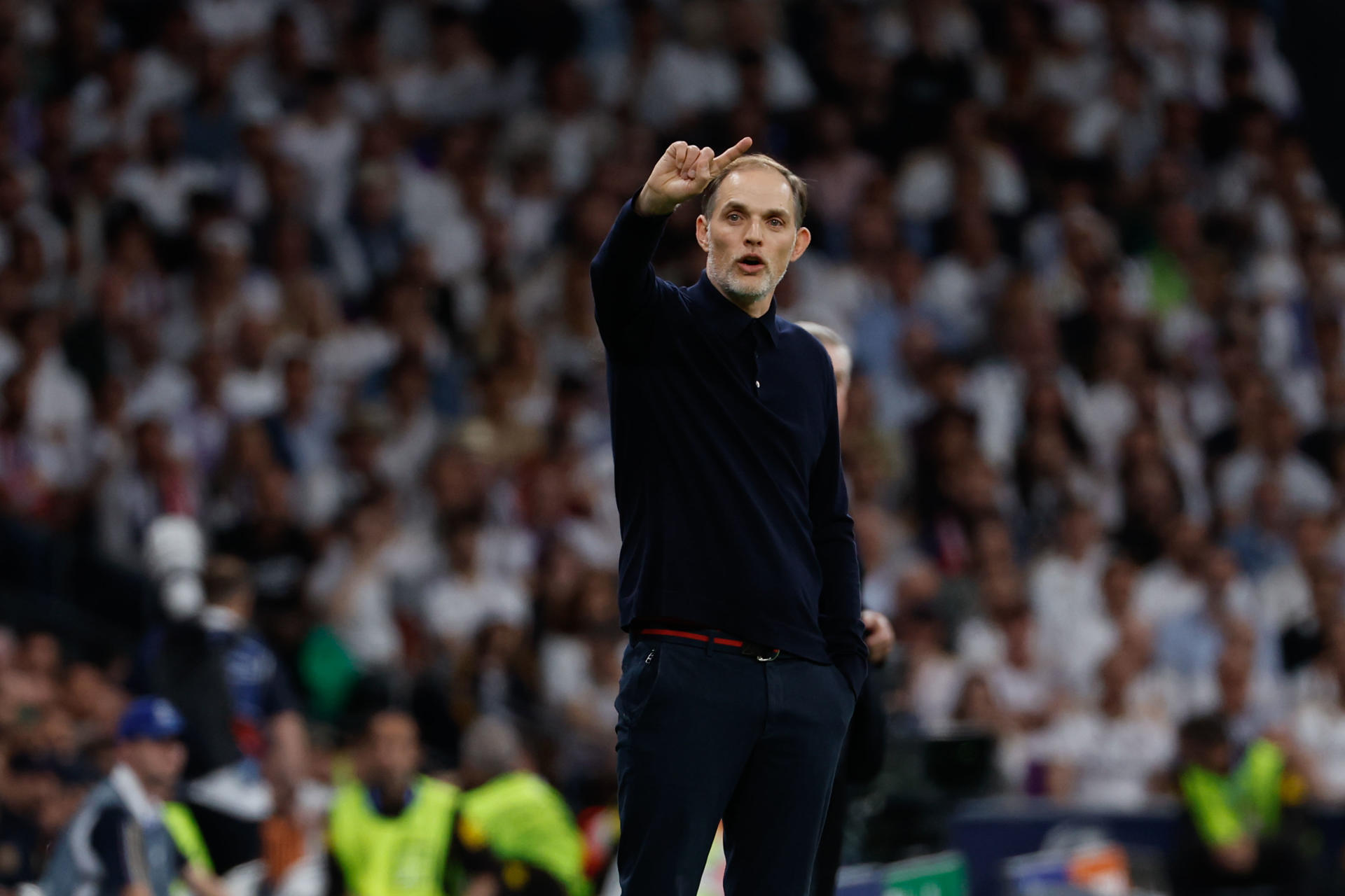 Thomas Tuchel enfadado con el árbitro tras la derrota ante el Real Madrid