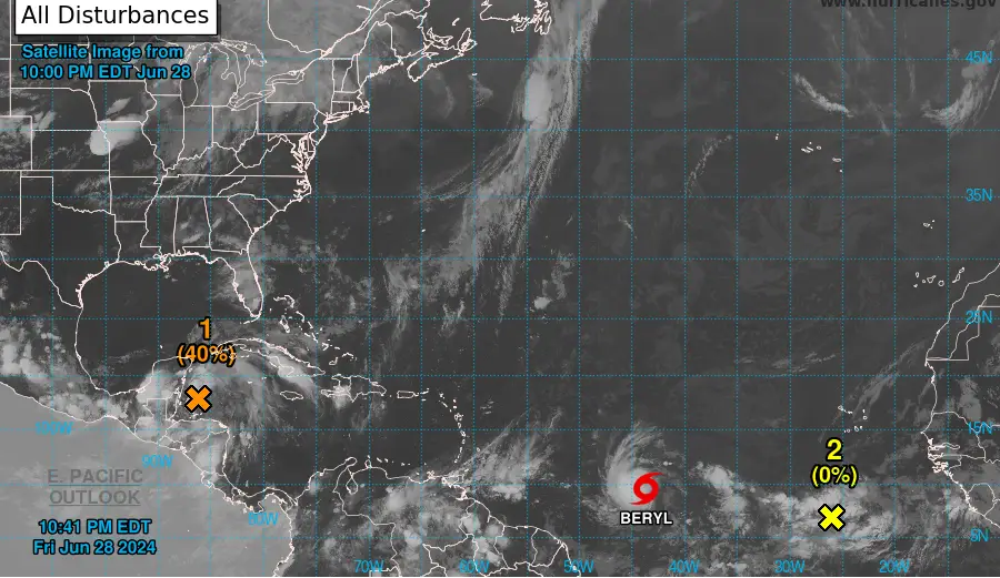 Se forma la tormenta tropical Beryl que puede llegar a ser el primer huracán de 2024