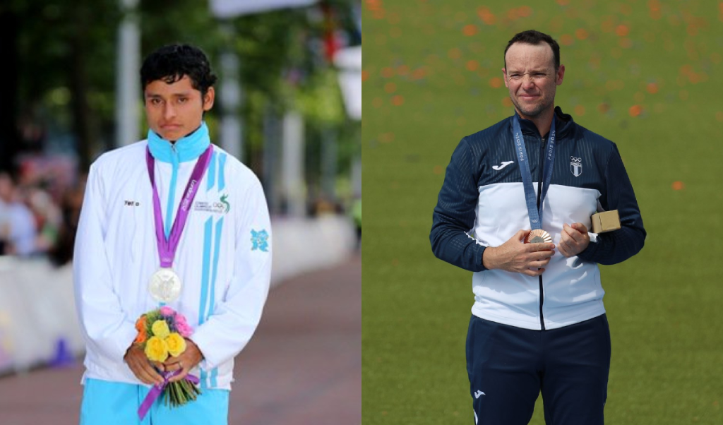 Erick Barrondo felicita a Jean Pierre Brol por la segunda medalla olímpica de Guatemala