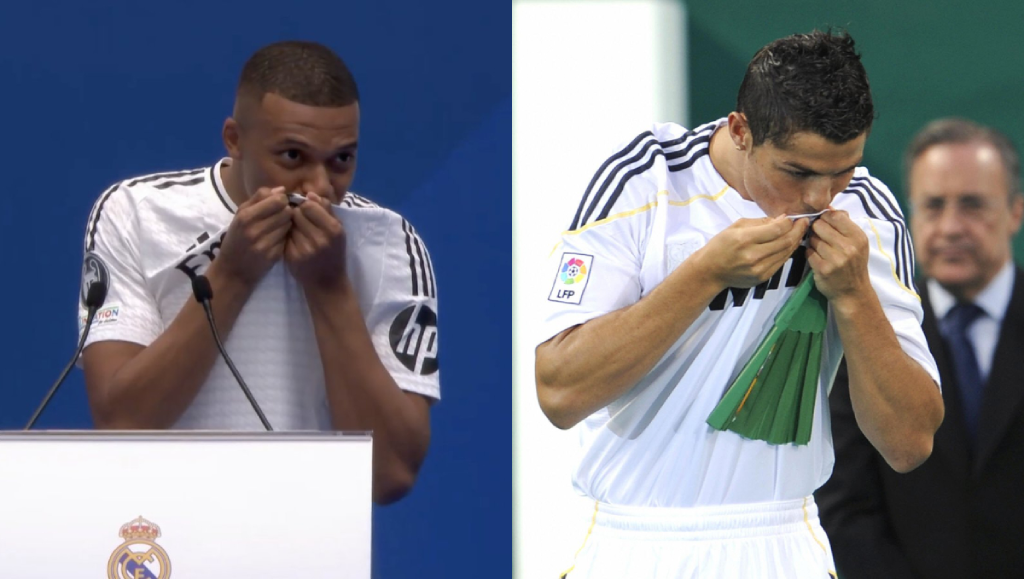 VIDEO. Mbappé emula a Cristiano Ronaldo en su presentación como jugador del Real Madrid