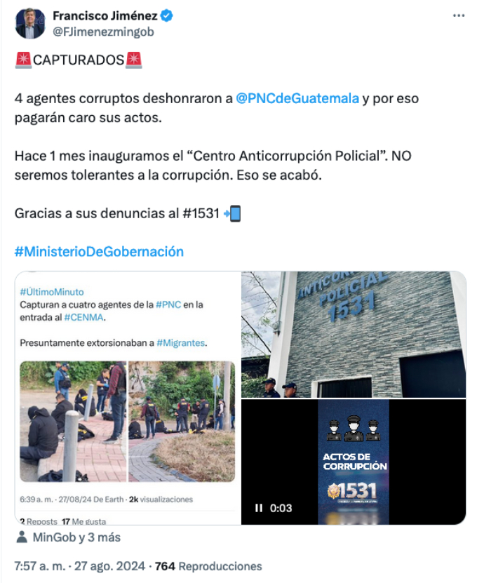 PNC capturados por posible extorsión a migrantes